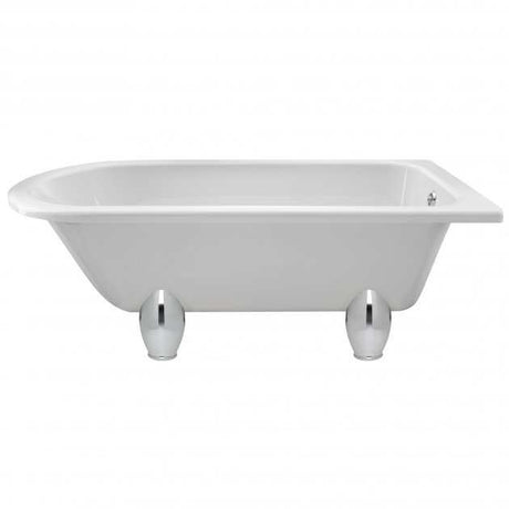Hudson Reed Winterburn traditional white freestanding rectangular bath with Deacon leg set, 1700mm x 750mm.