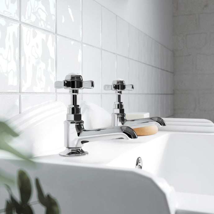 Nuie Beaumont Pair Basin Taps - Chrome - I321XE