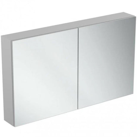 Ideal Standard 2 - Door Mirror Cabinet with Bottom Ambient Light 1200mm Wide - Aluminium - T3499AL - TAP 'N' SHOWER