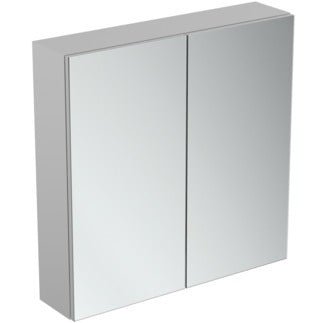 Ideal Standard 2 - Door Mirror Cabinet with Bottom Ambient Light 700mm Wide - Aluminium - T3439AL - TAP 'N' SHOWER