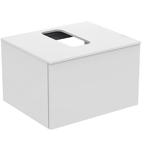 Ideal Standard Adapto 1 Drawer 600mm Wall Mounted Basin Vanity Unit ONLY - Gloss White - U8594WG