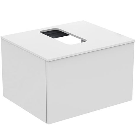 Ideal Standard Adapto 1 Drawer 600mm Wall Mounted Basin Vanity Unit ONLY - Gloss White - U8594WG