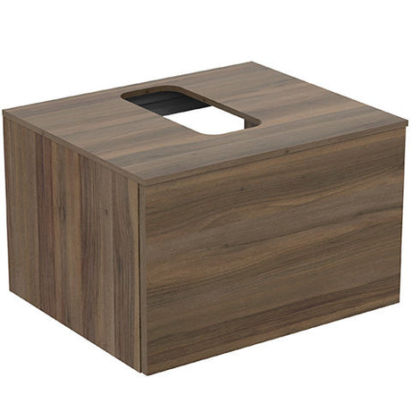 Ideal Standard Adapto 1 Drawer 600mm Wall Mounted Basin Vanity Unit ONLY - Grey Stone - U8594FX