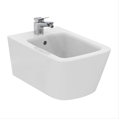 Ideal Standard Blend Cube Wall Hung Bidet 1 Taphole - White - T368701
