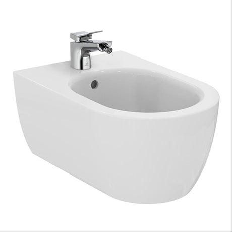 Ideal Standard Blend Curve Wall Hung Bidet 1 Taphole - Silk White - T3750V1