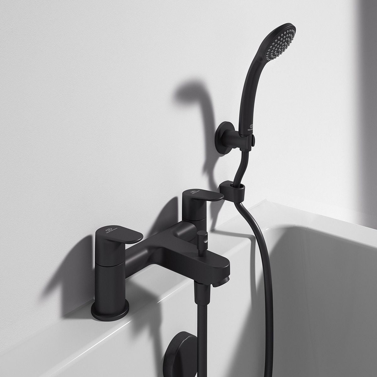 Ideal Standard Cerafine O Bath Shower Mixer c/w Shower Set - Silk Black - BC708XG - TAP 'N' SHOWER
