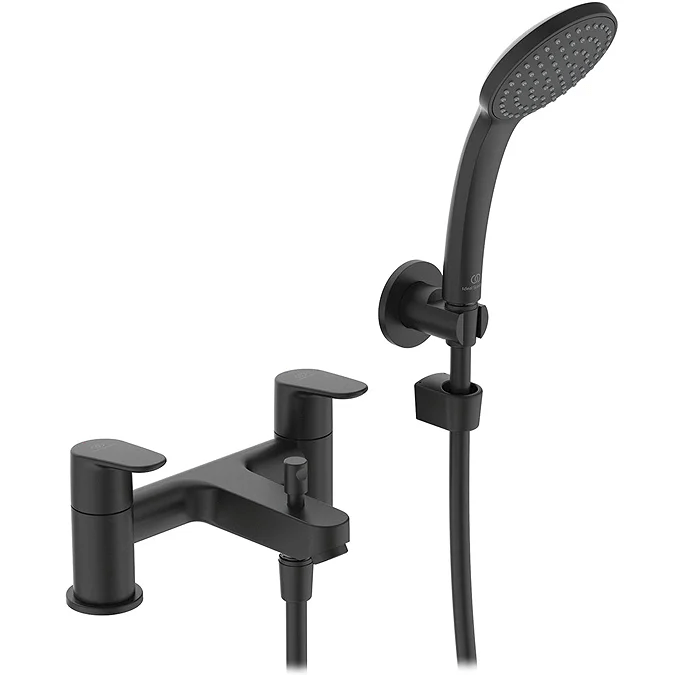 Ideal Standard Cerafine O Bath Shower Mixer c/w Shower Set - Silk Black - BC708XG - TAP 'N' SHOWER