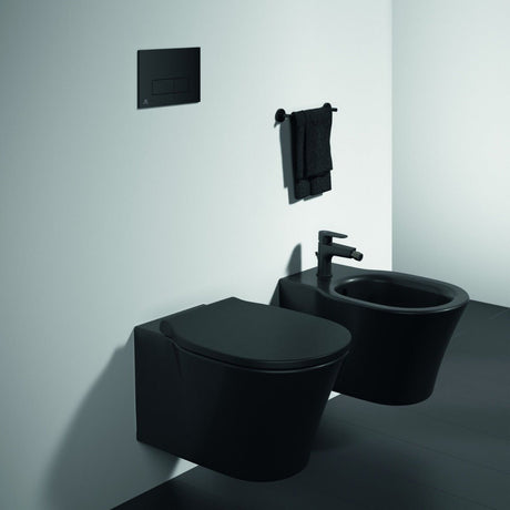 Ideal Standard Cerafine O Single Lever Bidet Mixer w/ Metal Pop - up Waste - Silk Black - BC705XG - TAP 'N' SHOWER