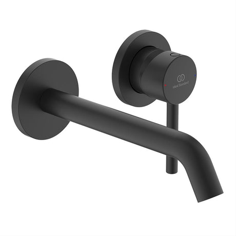 Ideal Standard Ceraline Single Lever Wall Mounted Basin Mixer - Silk Black - A6938XG