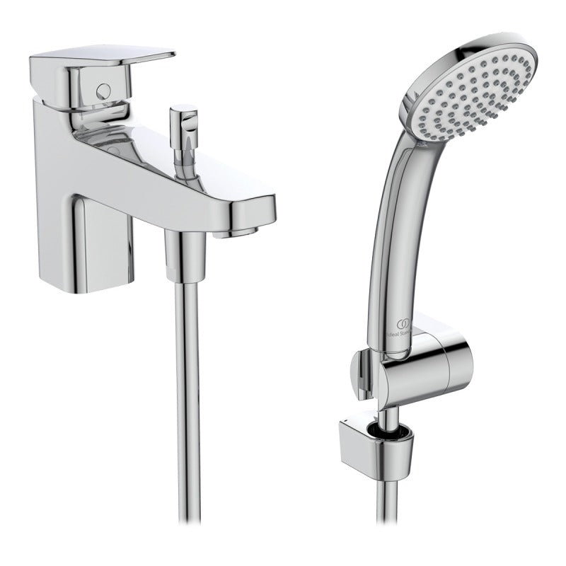 Ideal Standard Ceraplan Chrome Single Lever Bath Shower Mixer with Shower Set - BD267AA