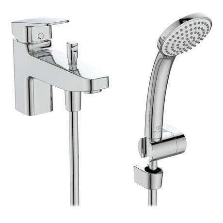 Ideal Standard Ceraplan Chrome Single Lever Bath Shower Mixer with Shower Set - BD267AA