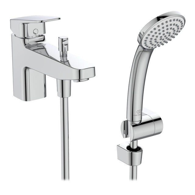 Ideal Standard Ceraplan Chrome Single Lever Bath Shower Mixer with Shower Set - BD267AA