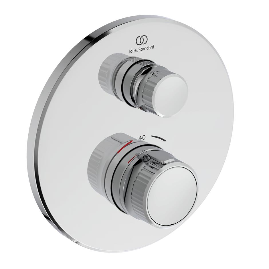 Ideal Standard Ceratherm Navigo Built In Thermostatic 1 Outlet Round Shower Mixer - Chrome - A7295AA