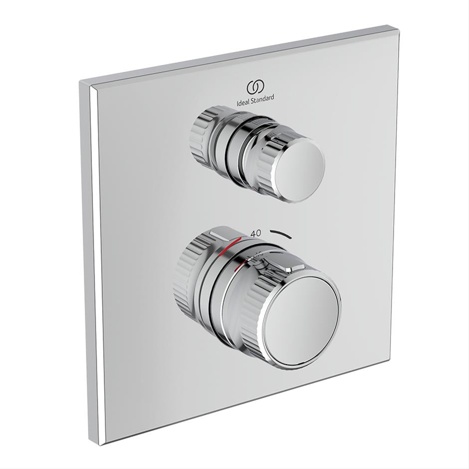 Ideal Standard Ceratherm Navigo Built In Thermostatic 1 Outlet Square Shower Mixer - Chrome - A7301AA