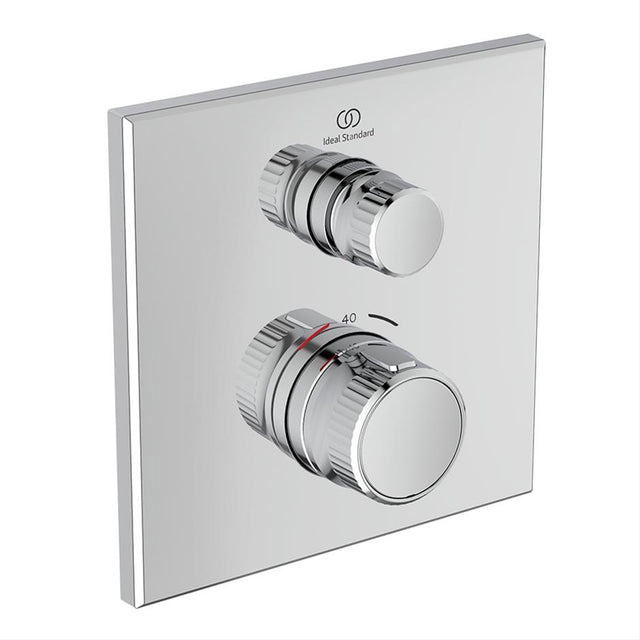 Ideal Standard Ceratherm Navigo Built In Thermostatic 1 Outlet Square Shower Mixer - Chrome - A7301AA