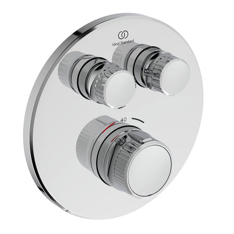 Ideal Standard Ceratherm Navigo Built-In Thermostatic 2 Outlet Round Shower Mixer - Chrome - A7296AA