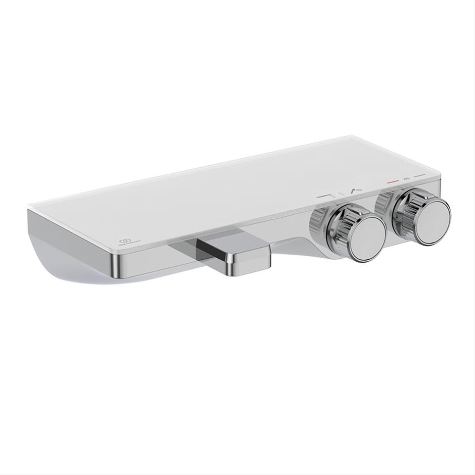 Ideal Standard Ceratherm S200 Exposed Thermostatic Wall Mounted Shelf Bath Shower Mixer - Chrome - A7330AA