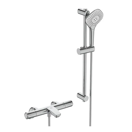 Ideal Standard Ceratherm T100 Exposed Thermostatic Rim Mounted Bath Shower Mixer Pack - Chrome - A7699AA