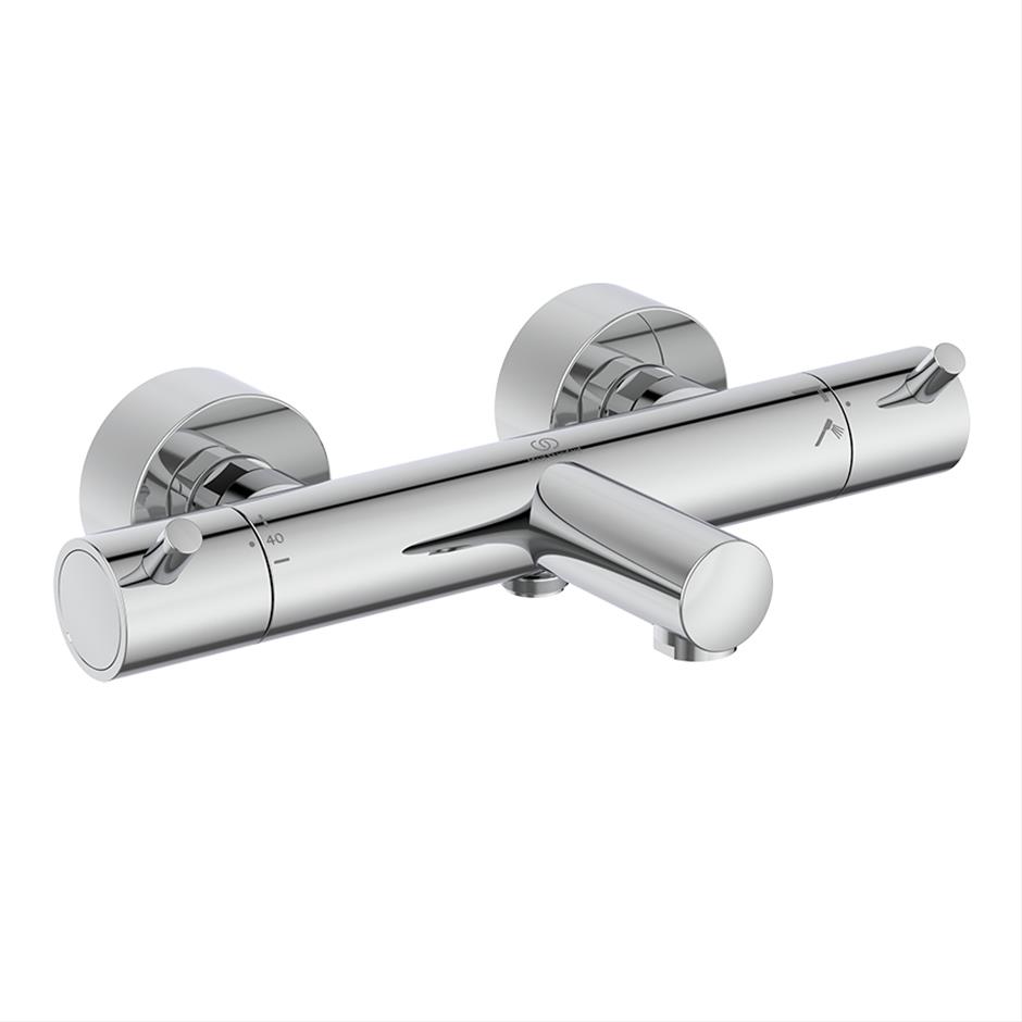 Ideal Standard Ceratherm T125 Exposed Thermostatic Wall Mounted Bath Shower Mixer - Chrome - A7588AA