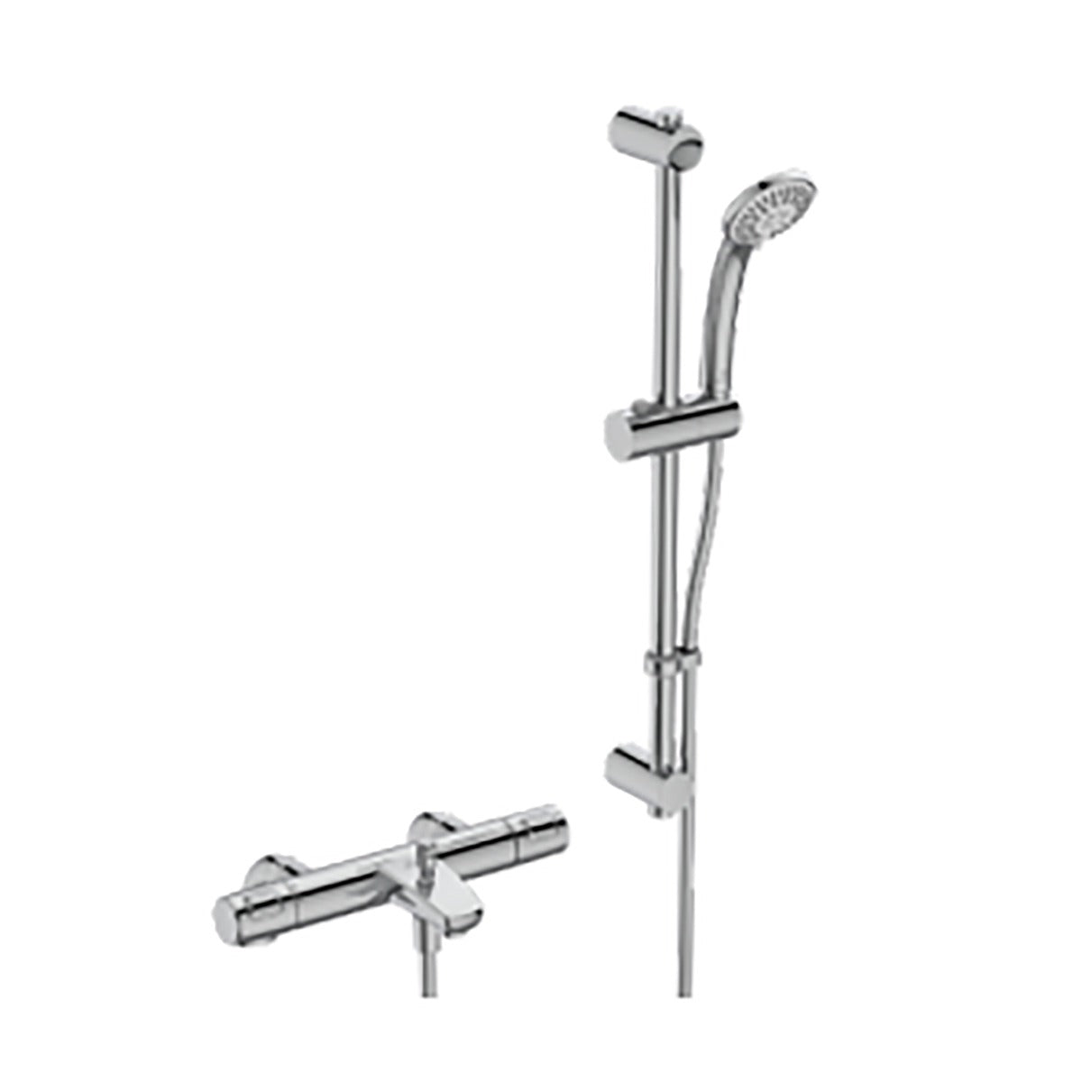 Ideal Standard Ceratherm T25 Rim Mounted Exposed Chrome Thermostatic Bath Shower Mixer Pack - A7698AA