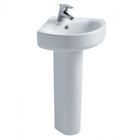 Ideal Standard Concept Arc 480mm White 1 Tap Hole Corner Basin - E792801