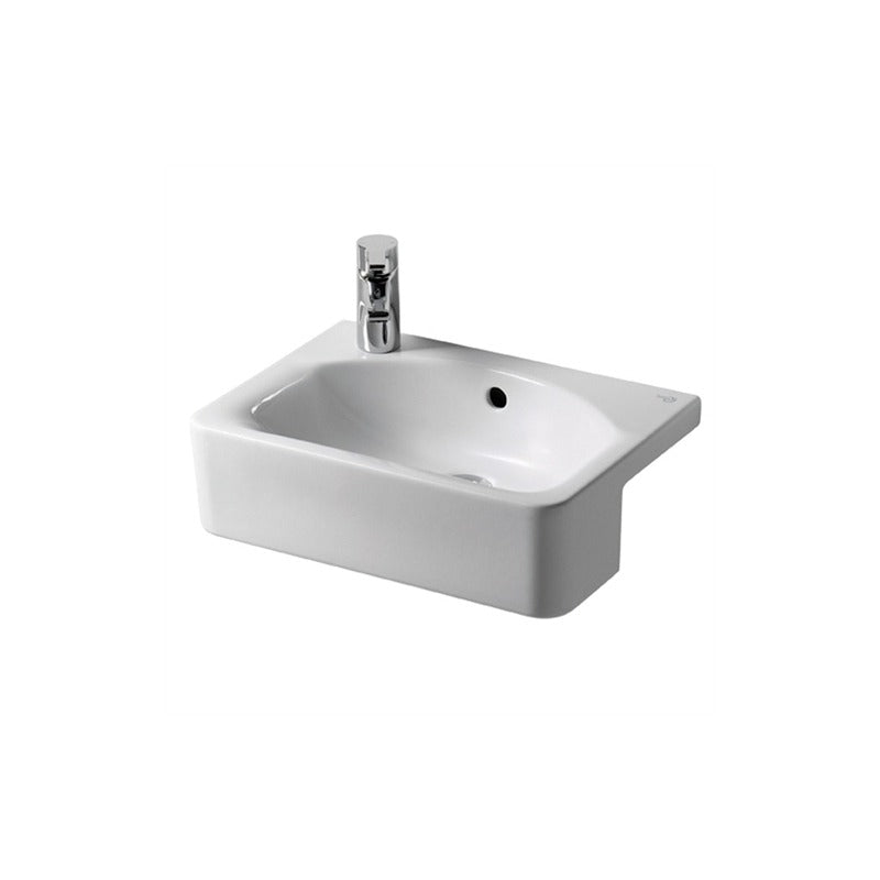 Ideal Standard Concept Cube White 500mm Semi-Recessed 1TH LH Basin - E779801