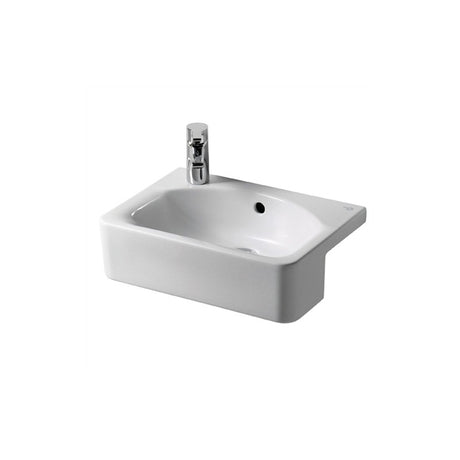 Ideal Standard Concept Cube White 500mm Semi-Recessed 1TH LH Basin - E779801