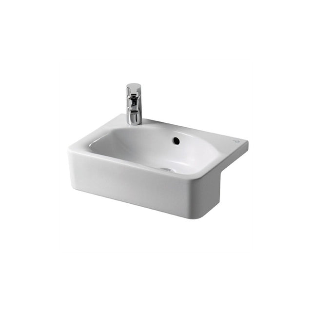 Ideal Standard Concept Cube White 500mm Semi-Recessed 1TH LH Basin - E779801