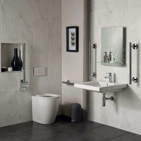 Ideal Standard Concept White BTW Disabled Toilet and 600mm Basin Doc M