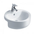 Ideal Standard Concept Sphere 450mm White Semi-Recessed 1 Tap Hole Basin - E797901