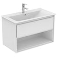 Ideal Standard Connect Air 1 Drawer Open Shelf Wall Hung Vanity Unit Only 800mm - Gloss White / Matt White - E0827B2 - TAP 'N' SHOWER