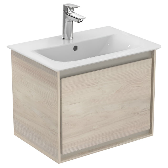 Ideal Standard Connect Air 1 Drawer Wall Hung Vanity Unit Only 500mm - Light Brown Wood/matt Light Brown - E0817UK - TAP 'N' SHOWER