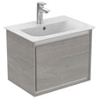 Ideal Standard Connect Air 1 Drawer Wall Hung Vanity Unit Only 500mm - Light Grey Wood/Matt White - E0817PS - TAP 'N' SHOWER