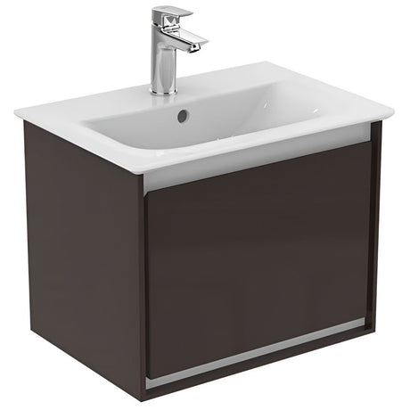 Ideal Standard Connect Air 1 Drawer Wall Hung Vanity Unit Only 500mm - Matt Dark Brown/Matt White - E0817VY - TAP 'N' SHOWER