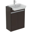 Ideal Standard i.life Floor standing Guest Washbasin Unit with 1 Door - Grey Matt - T5005NG - TAP 'N' SHOWER