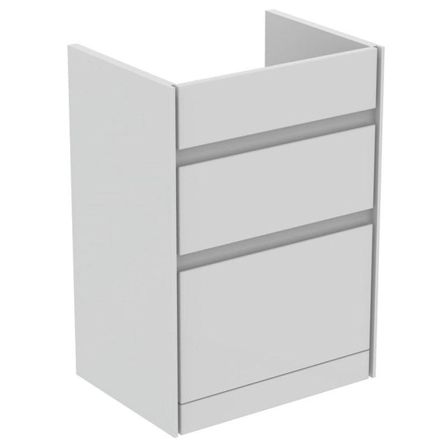 Ideal Standard Connect Air 2 Drawers Floor Standing Vanity Unit Only 600mm Wide - Gloss Grey / Matt White - E0836EQ - TAP 'N' SHOWER