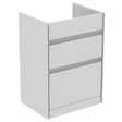 Ideal Standard Connect Air 2 Drawers Floor Standing Vanity Unit Only 600mm Wide - Gloss White / Matt Grey - E0836KN - TAP 'N' SHOWER
