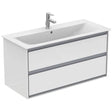 Ideal Standard Connect Air 2 Drawers Wall Hung Vanity Unit Only 1000mm - Gloss White/matt Grey - E0821KN - TAP 'N' SHOWER