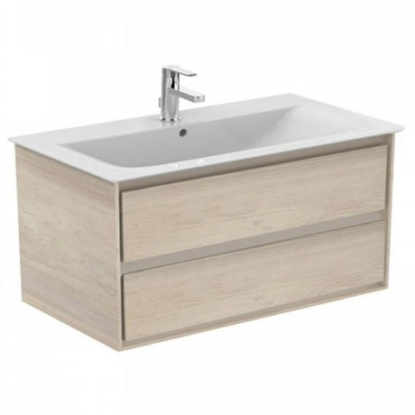 Ideal Standard Connect Air 2 Drawers Wall Hung Vanity Unit Only 1000mm - Light Brown Wood/Matt Light Brown - E0821UK - TAP 'N' SHOWER