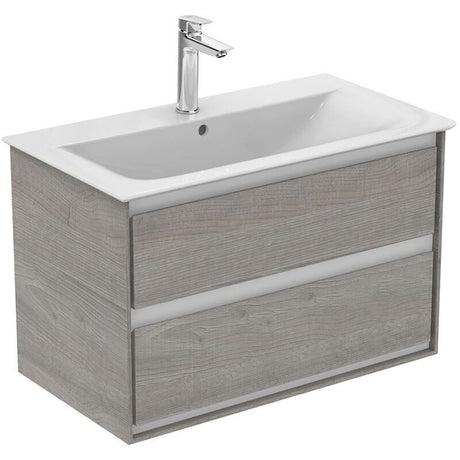 Ideal Standard Connect Air 2 Drawers Wall Hung Vanity Unit Only 1000mm - Light Grey Wood/Matt White - E0821PS - TAP 'N' SHOWER