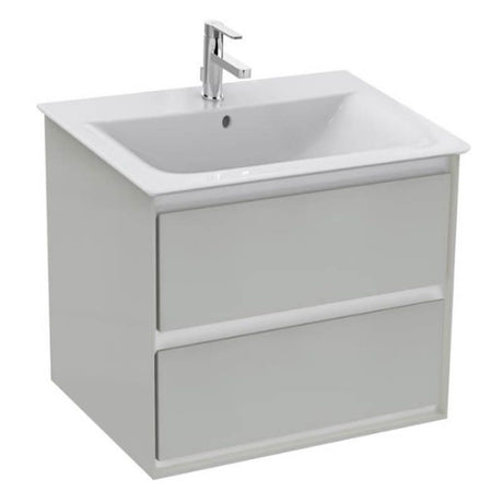 Ideal Standard Connect Air 2 Drawers Wall Hung Vanity Unit Only 600mm - Gloss Grey/Matt White - E0818EQ - TAP 'N' SHOWER