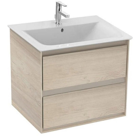 Ideal Standard Connect Air 2 Drawers Wall Hung Vanity Unit Only 600mm - Light Brown Wood/Matt Light Brown - E0818UK - TAP 'N' SHOWER