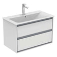 Ideal Standard Connect Air 2 Drawers Wall Hung Vanity Unit Only 800mm - Gloss White/Matt Grey - E0819KN - TAP 'N' SHOWER