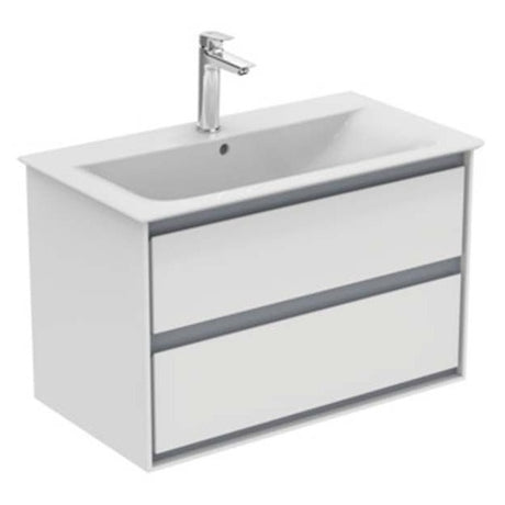 Ideal Standard Connect Air 2 Drawers Wall Hung Vanity Unit Only 800mm - Gloss White/Matt Grey - E0819KN - TAP 'N' SHOWER