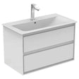 Ideal Standard Connect Air 2 Drawers Wall Hung Vanity Unit Only 800mm - Gloss White/matt White - E0819B2 - TAP 'N' SHOWER