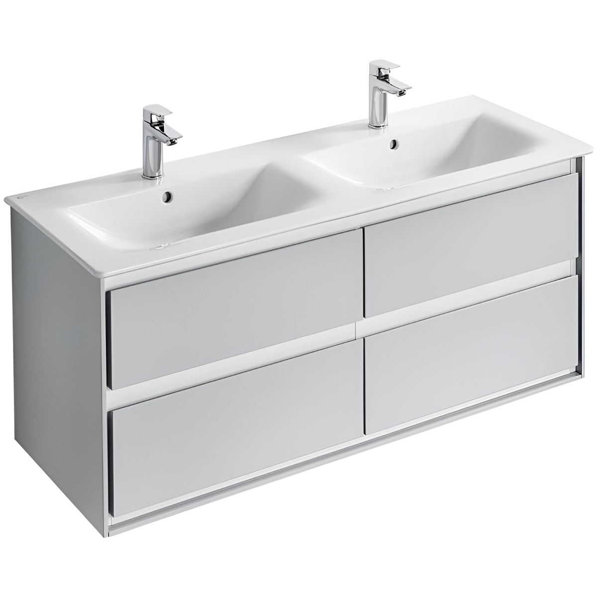 Ideal Standard Connect Air 4 Drawers Wall Hung Vanity Unit Only 1200mm - Gloss Grey / Matt White - E0822EQ - TAP 'N' SHOWER