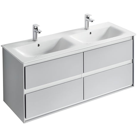 Ideal Standard Connect Air 4 Drawers Wall Hung Vanity Unit Only 1200mm - Gloss Grey / Matt White - E0822EQ - TAP 'N' SHOWER