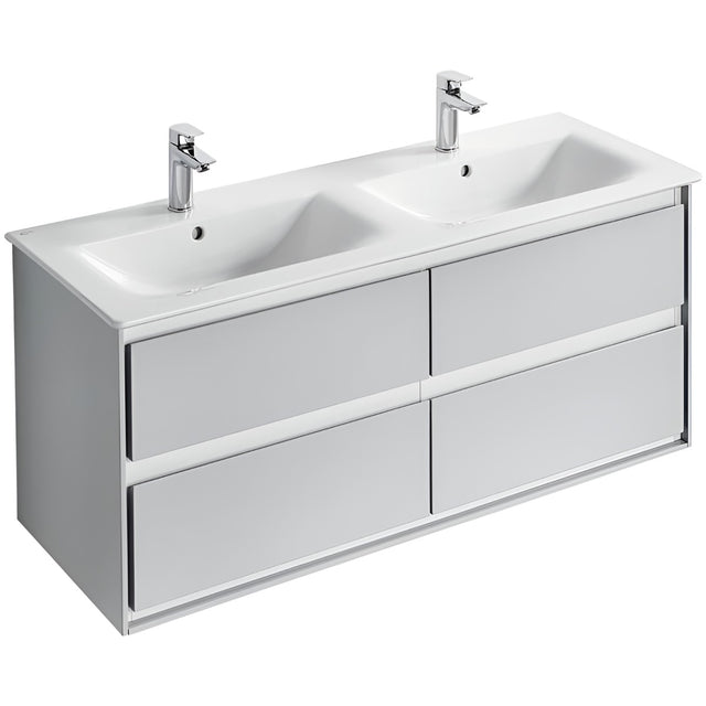 Ideal Standard Connect Air 4 Drawers Wall Hung Vanity Unit Only 1200mm - Gloss Grey / Matt White - E0822EQ - TAP 'N' SHOWER