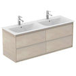 Ideal Standard Connect Air 4 Drawers Wall Hung Vanity Unit Only 1200mm - Light Brown Wood / Matt Light Brown - E0822UK - TAP 'N' SHOWER