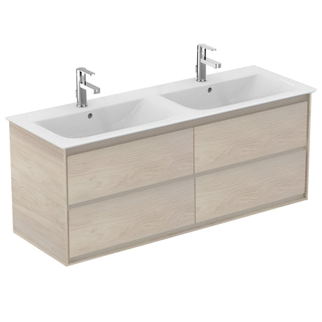 Ideal Standard Connect Air 4 Drawers Wall Hung Vanity Unit Only 1200mm - Light Brown Wood / Matt Light Brown - E0822UK - TAP 'N' SHOWER